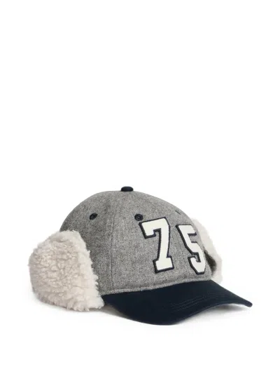 Bonpoint Kids' Moha Appliqué Faux-fur Cap In Grey
