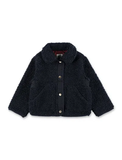 Bonpoint Moline Reversible Teddy Fleece Jacket For Girls In Blue