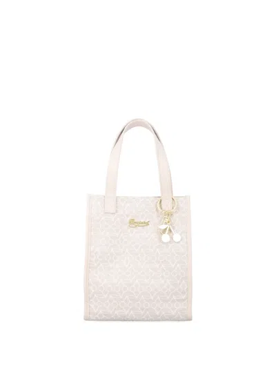 Bonpoint Kids' Monogram Charm Tote Bag In White