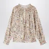 Bonpoint Multicoloured Pétale Blouse With Gathers In Multicolor