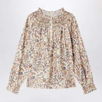Bonpoint Multicoloured Pétale Blouse With Gathers In Multicolor