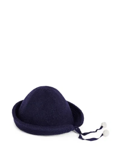 Bonpoint Kids' Mylina Pompom-detail Hat In Blue