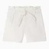 Bonpoint Nath Belted Bermuda Shorts In White