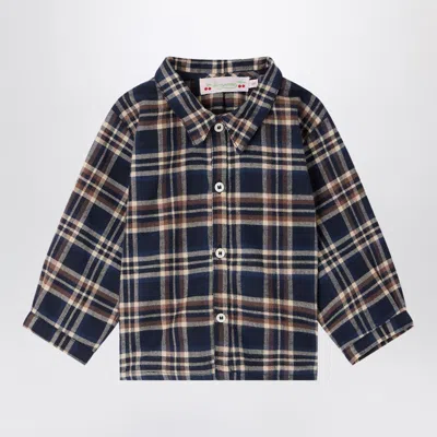 Bonpoint Nathan Unisex Checked Organic Cotton Shirt In Multi