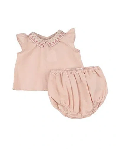 Bonpoint Newborn Girl Baby Set Light Brown Size 1 Cotton, Linen In Beige