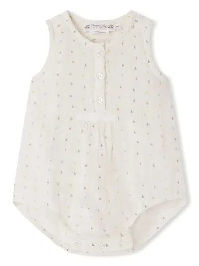 Bonpoint Babies' Nico Bébé-print Cotton Romper In Neutrals