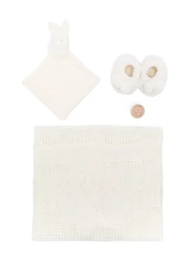 Bonpoint Nighttime Crochet-knit Wool-cotton Set (set Of Four) In Neutrals