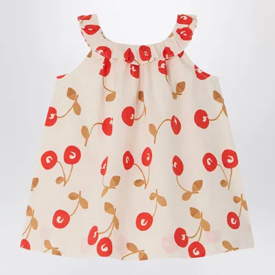 Bonpoint Niniki Mini Dress With Cherry Print And Ruffled Details In Multi