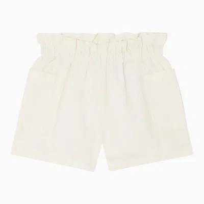 Bonpoint Nougat Milk-white Cotton Shorts