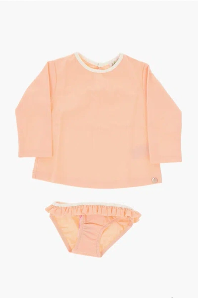 Bonpoint Nylon Blend Bloomers And Crew-neck T-shirt Set In Pink