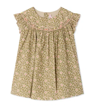 Bonpoint Kids' Organic Cotton Amantine Dress In Brown
