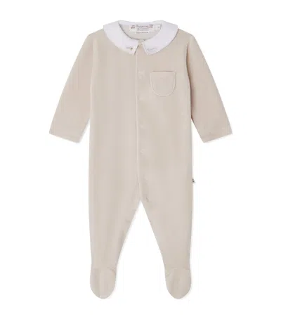 Bonpoint Kids' Organic Cotton-blend Tilouan Sleepsuit In Neutral