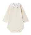 Bonpoint Organic Cotton Collared Bodysuit In Multi