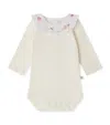 Bonpoint Organic Cotton Collared Bodysuit In White