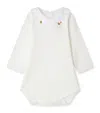 Bonpoint Organic Cotton Collared Bodysuit In White
