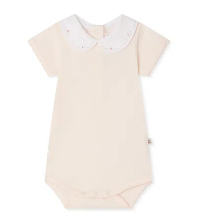 Bonpoint Kids'  Organic Cotton Cygne Bodysuit In Pink