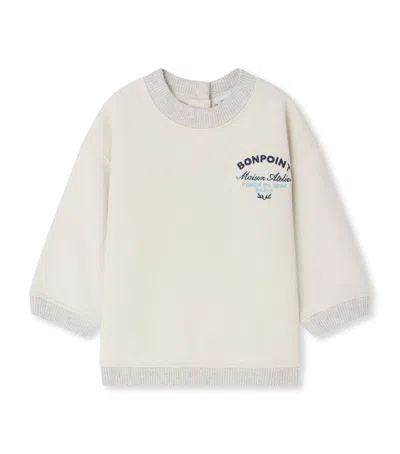 Bonpoint Kids' Organic Cotton Dady Sweatshirt In White