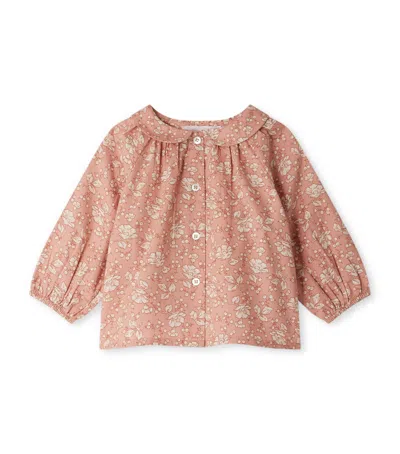 Bonpoint Kids' Organic Cotton Domino Blouse In Pink