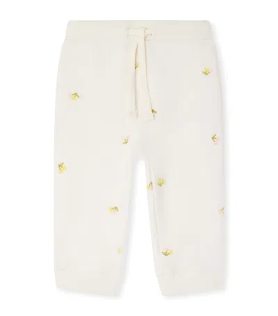 Bonpoint Kids' Organic Cotton Embroidered Leggings In White