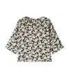 Bonpoint Organic Cotton Floral Print Blouse In Black