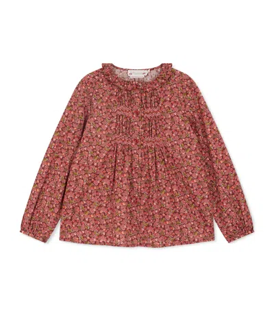 Bonpoint Kids' Organic Cotton Gentille Blouse In Red