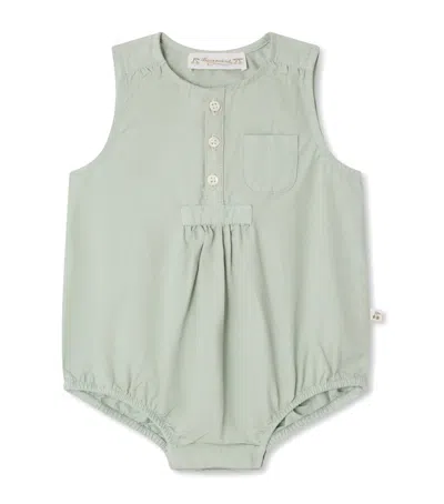 Bonpoint Kids' Organic Cotton Nico Bodysuit In Green