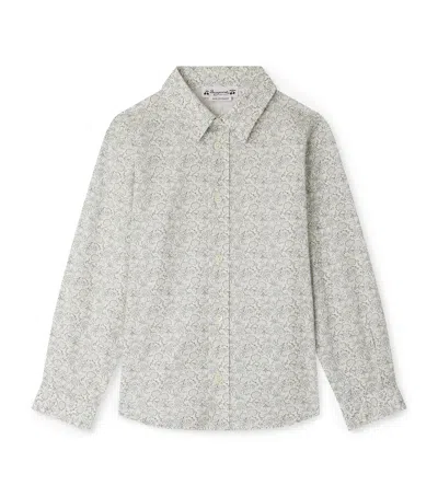 Bonpoint Kids' Organic Cotton Printed Shirt In Gray