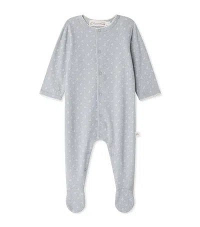 Bonpoint Kids' Organic Cotton Printed Sleepsuit In Gray