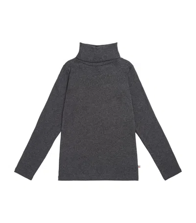 Bonpoint Kids' Organic Cotton Rollneck Sweater In Gray