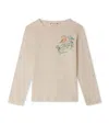 Bonpoint Bird-print Long-sleeve Top In Sand