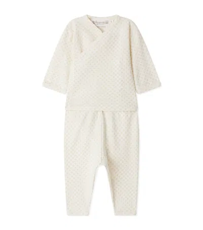 Bonpoint Kids' Organic Cotton Timao Crossover Top And Trousers Set In Neutral