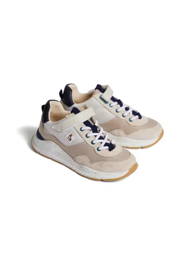 Bonpoint Kids' Panelled Suede Sneakers In Neutrals