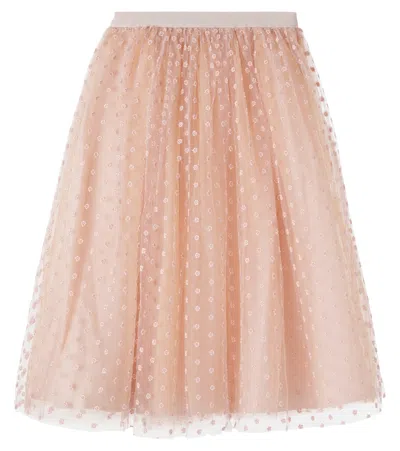 Bonpoint Kids' Panice Embroidered Tulle Skirt In Pink