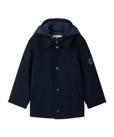 Bonpoint Patch-detail Hooded Coat In Blue