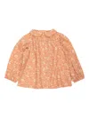 Bonpoint Pater-pan Collar Floral Blouse In Orange