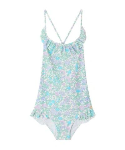Bonpoint Babies' Patterned One Piece Swimsuit In Blue