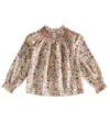 Bonpoint Petale Smocked Floral Cotton Top In Multicoloured