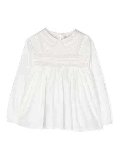 Bonpoint Kids' Peter Pan-collar Cotton Blouse In White