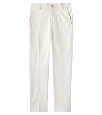 Bonpoint Kids' Peter Striped Cotton-blend Straight Pants In Beige