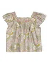 Bonpoint Floral-print Cotton Blouse In Purple