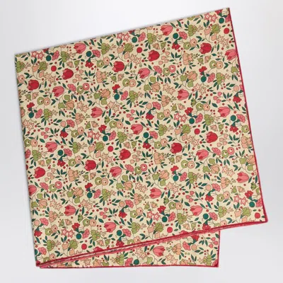 Bonpoint Pink Floral Organic Cotton Scarf In Gray