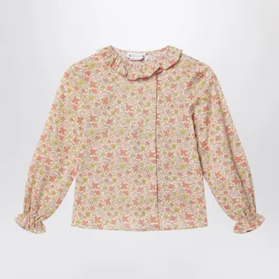 Bonpoint Pink Liberty Fabric Mini Shirt In Animal Print