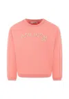 Bonpoint Pink Sweatshirt For Girl With Writing In Pink