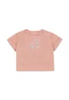 Bonpoint Pink T-shirt For Baby Girl With Cherries In Pink