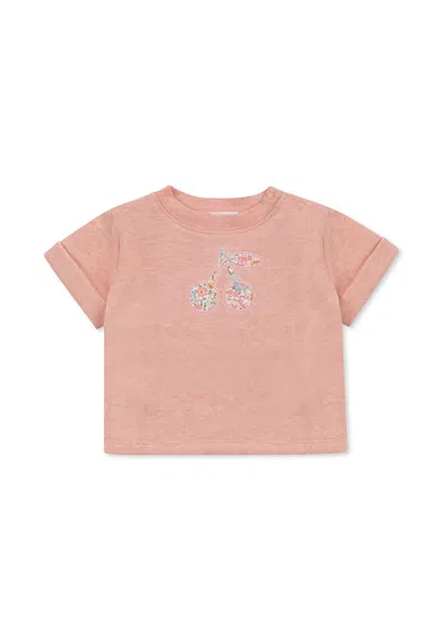 Bonpoint Pink T-shirt For Baby Girl With Cherries