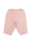 Bonpoint Pink Trousers For Baby Girl With Cherry In Pink