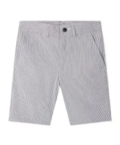 Bonpoint Pinstripe Embroidered Shorts In Gray