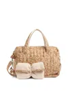 Bonpoint Piou Floral-print Quilted Changing Bag In Neutral