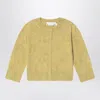 Bonpoint Pistachio Green Cardigan In Wool And Cotton