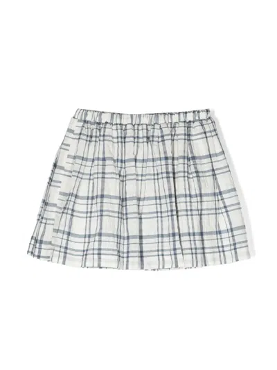 Bonpoint Kids' Plaid Print Skirt In Blue